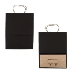Sac en papier noir - 25x12x33 cm-Cerf Dellier