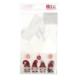 Sachets bonbons Lutins + liens - 14 x 23 cm (x 10)-Cerf Dellier Hot