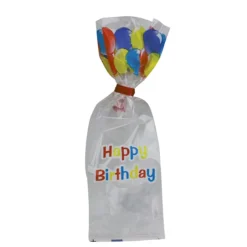 Sachets Happy Birthday fond plat + liens (x25)-Cerf Dellier