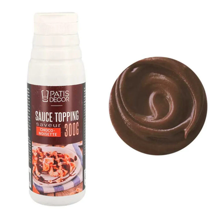 Sauce topping saveur choco-noisette 300g-Cerf Dellier New