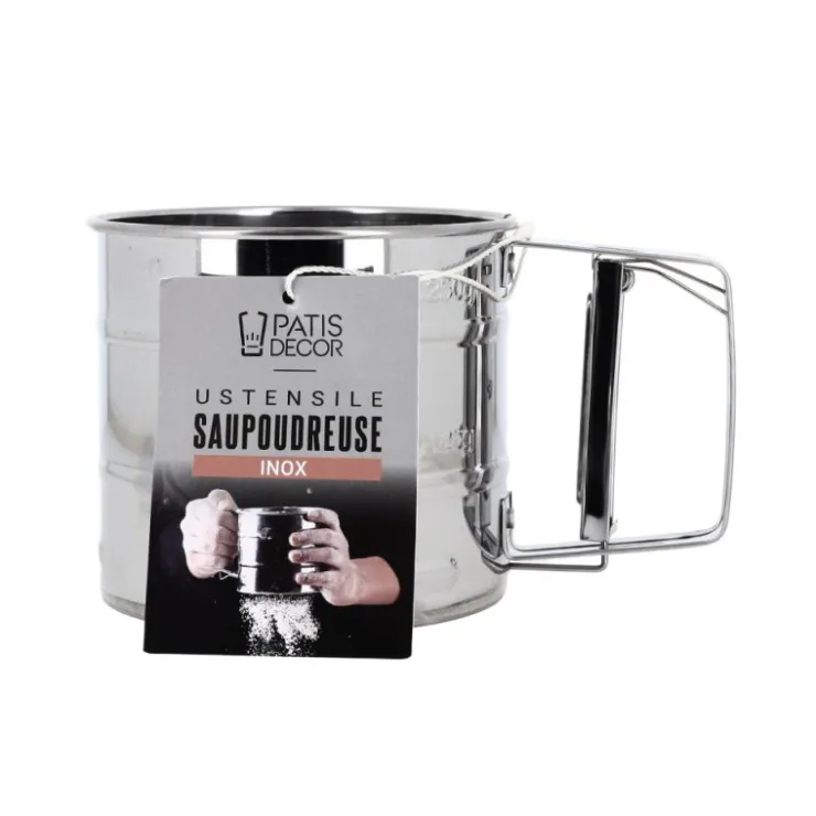 Saupoudreuse inox avec tamis et poignée-Cerf Dellier Clearance