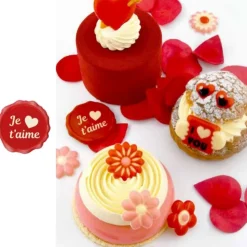 Sceau chocolat blanc Je t'aime + coeur (x70)-Cerf Dellier Clearance