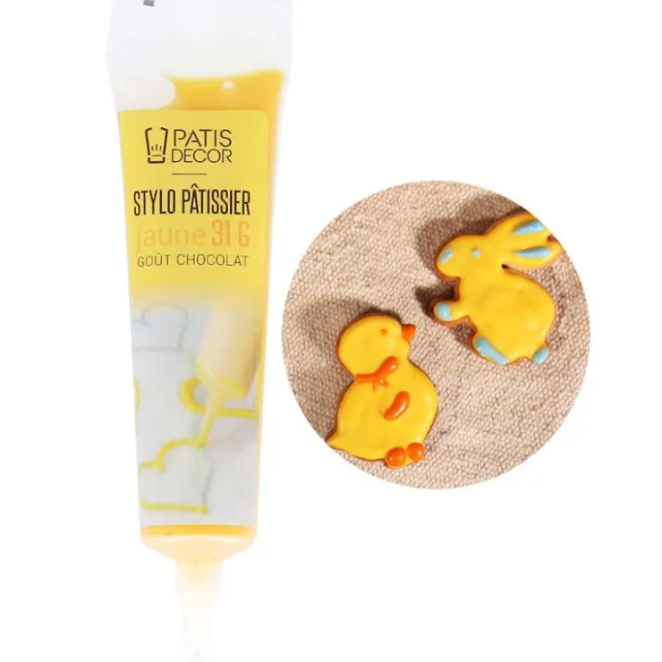 Stylo pâtissier jaune goût chocolat-Cerf Dellier Hot