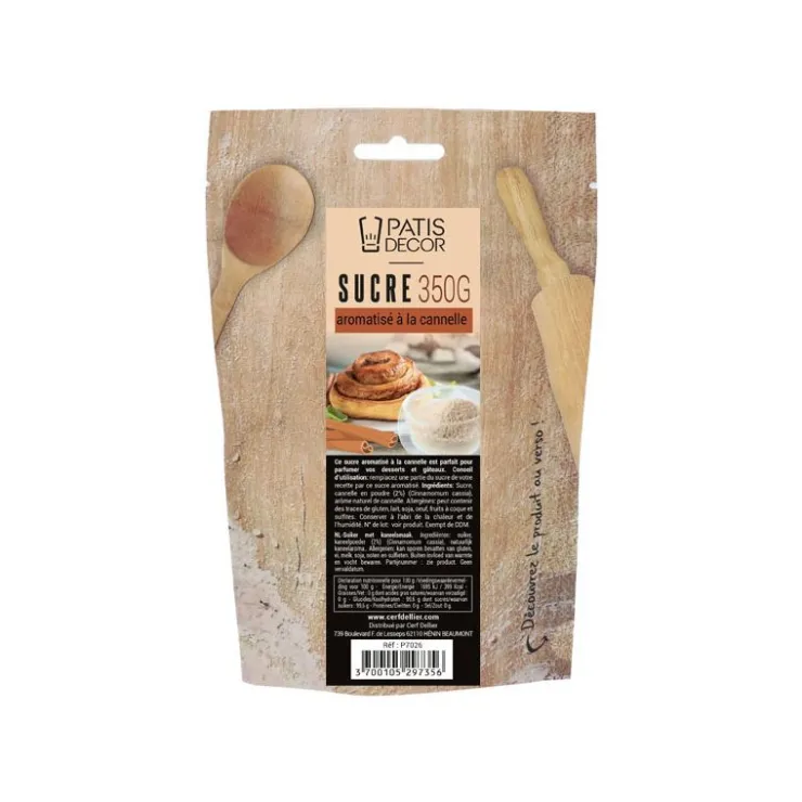 Sucre aromatisé à la cannelle 350 g-Cerf Dellier