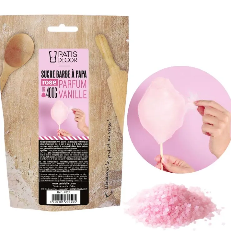 Sucre barbe à papa Vanille 400 g-Cerf Dellier Discount