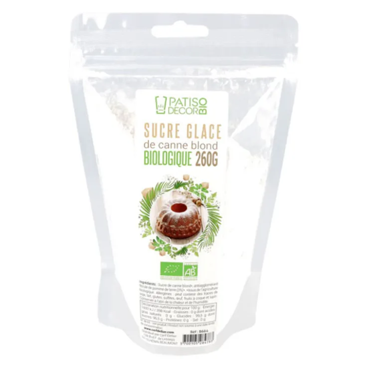 Sucre glace de canne blond Bio 260 g Bio-Cerf Dellier Sale