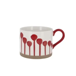 Tasse blanche à tâches rouges-Cerf Dellier Discount