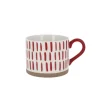 Tasse blanche à traits rouges-Cerf Dellier Sale