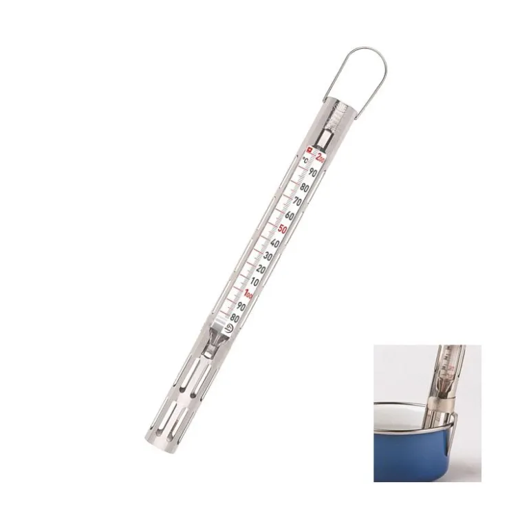 Thermomètre confiseur gaine inox +80 +200°C avec crochet-Cerf Dellier Best