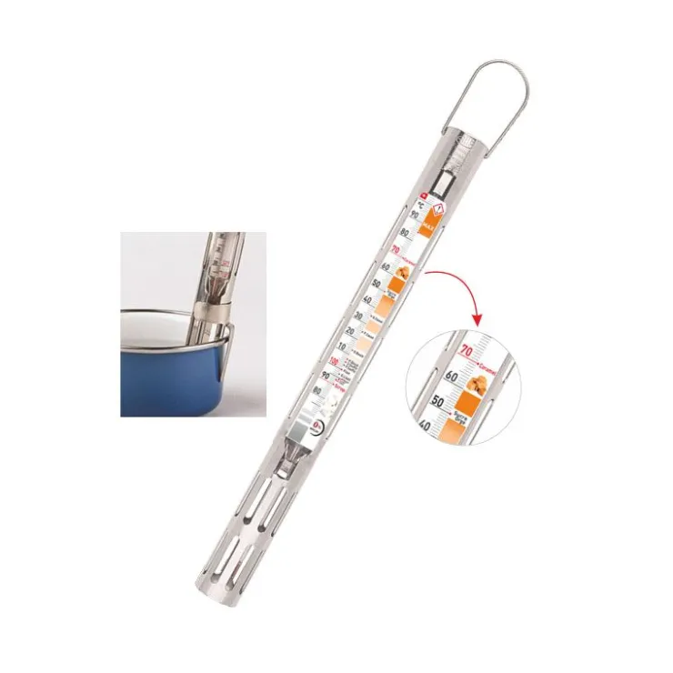 Thermomètre confiseur gaine inox +80 +200°C avec zones couleurs-Cerf Dellier Clearance
