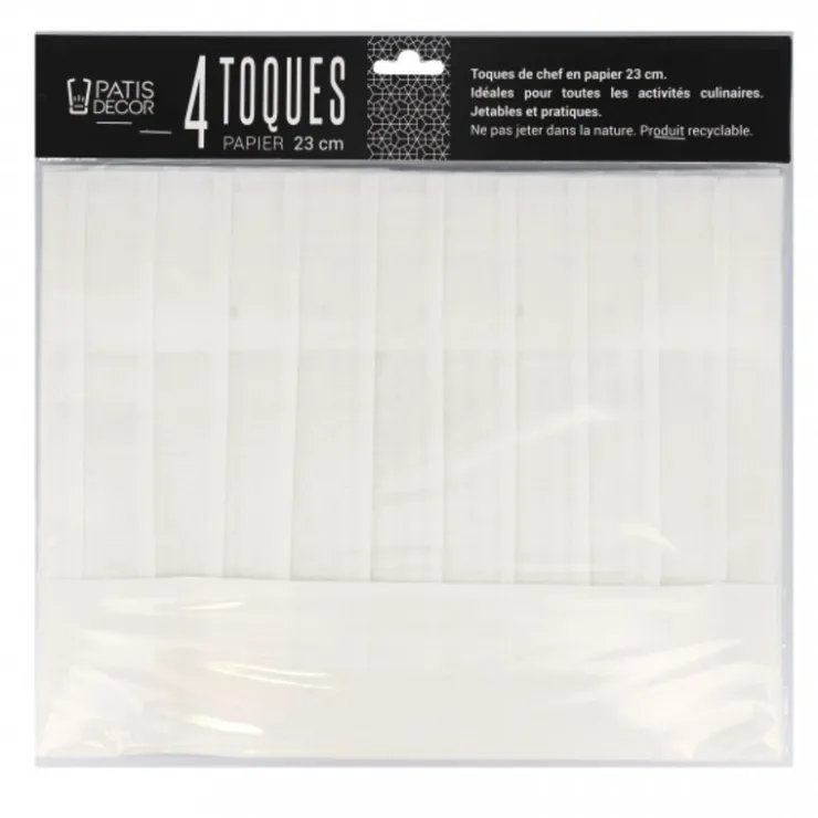 Toque en papier plissé H 23 cm (x 4)-Cerf Dellier Sale