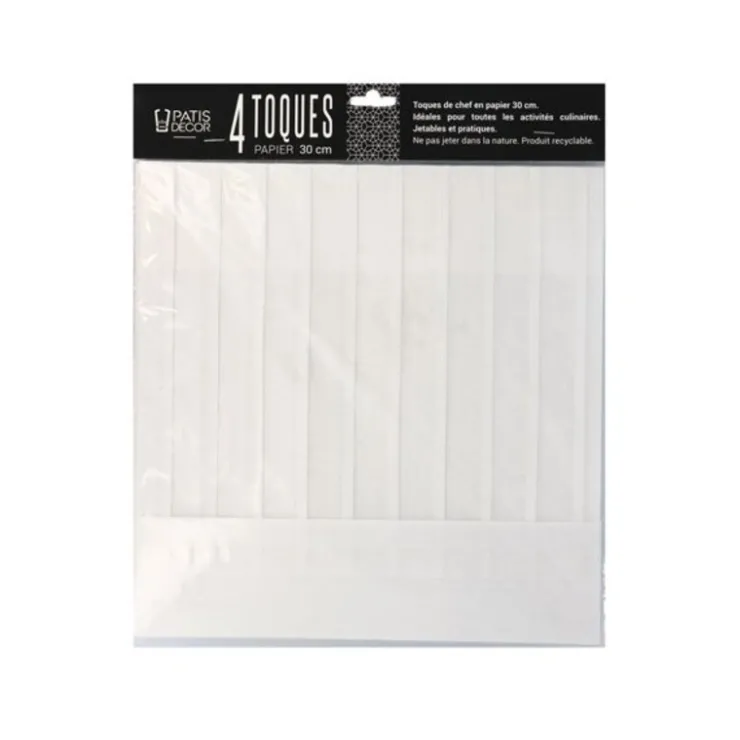 Toque en papier plissé H 30 cm (x 4)-Cerf Dellier New
