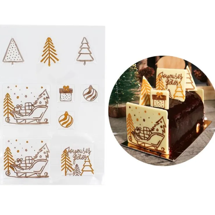 Transfert chocolat thème Noël moderne-Cerf Dellier Sale