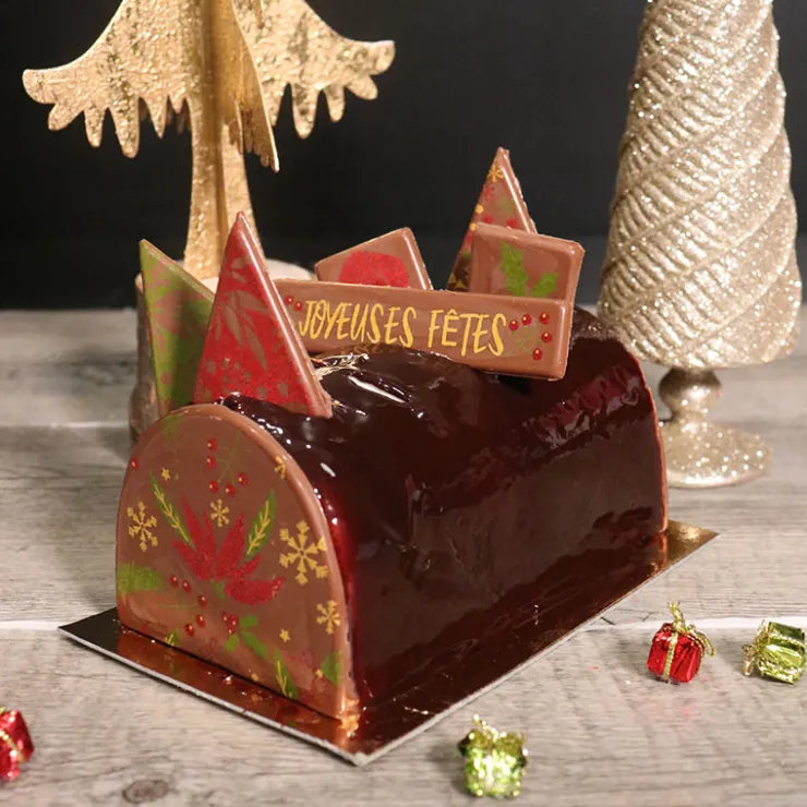 Transfert chocolat thème Noël classique-Cerf Dellier New