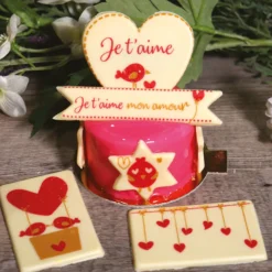 Transfert chocolat thème Saint Valentin-Cerf Dellier New