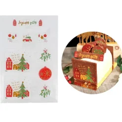 Transfert chocolat thème Village de Noël-Cerf Dellier Online