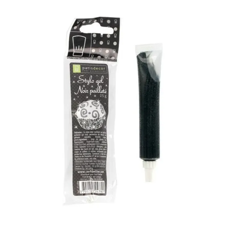 Tube gel décor pailleté noir-Cerf Dellier Sale