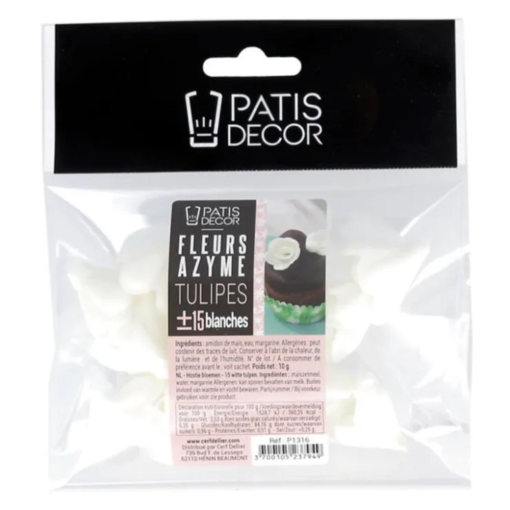 Tulipe blanche en azyme (x15)-Cerf Dellier Clearance