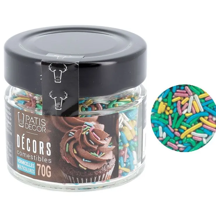 Vermicelles comestibles multicolores 70 g-Cerf Dellier Sale